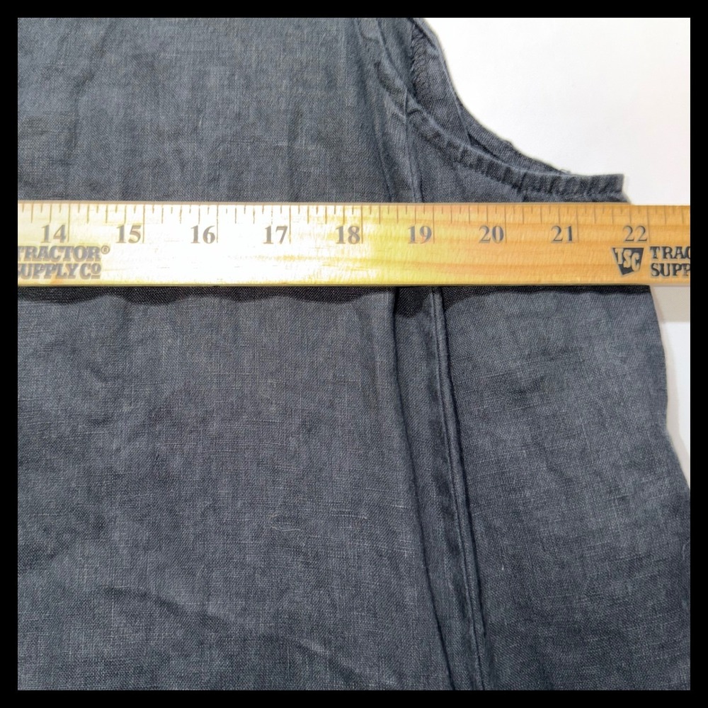 Pure Jill Linen Dress Womens XL Black Sleeveless Tie Back Lagenlook Shift - Picture 4 of 7